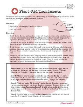 Basic First Aid - Includes Role-play Activities - TeacherVision